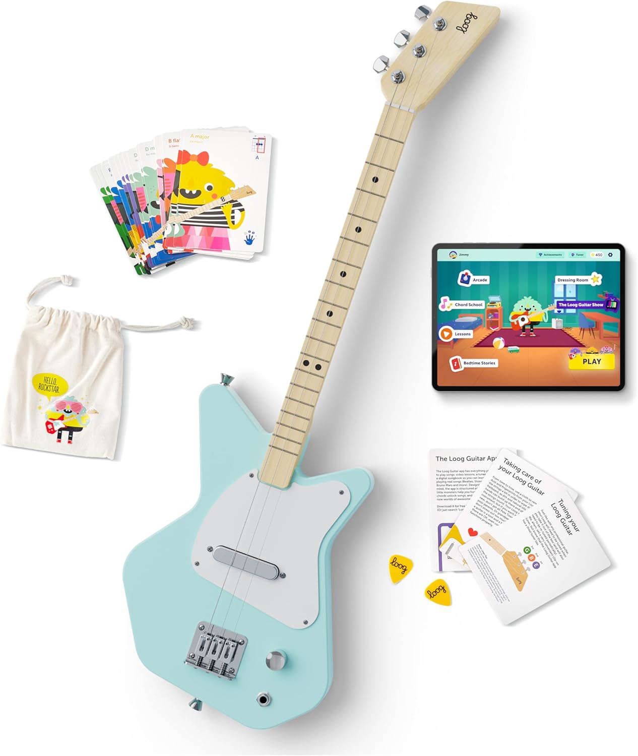 Loog Pro Electric kids Guitar Ages 6+ Learning App and Lessons Included