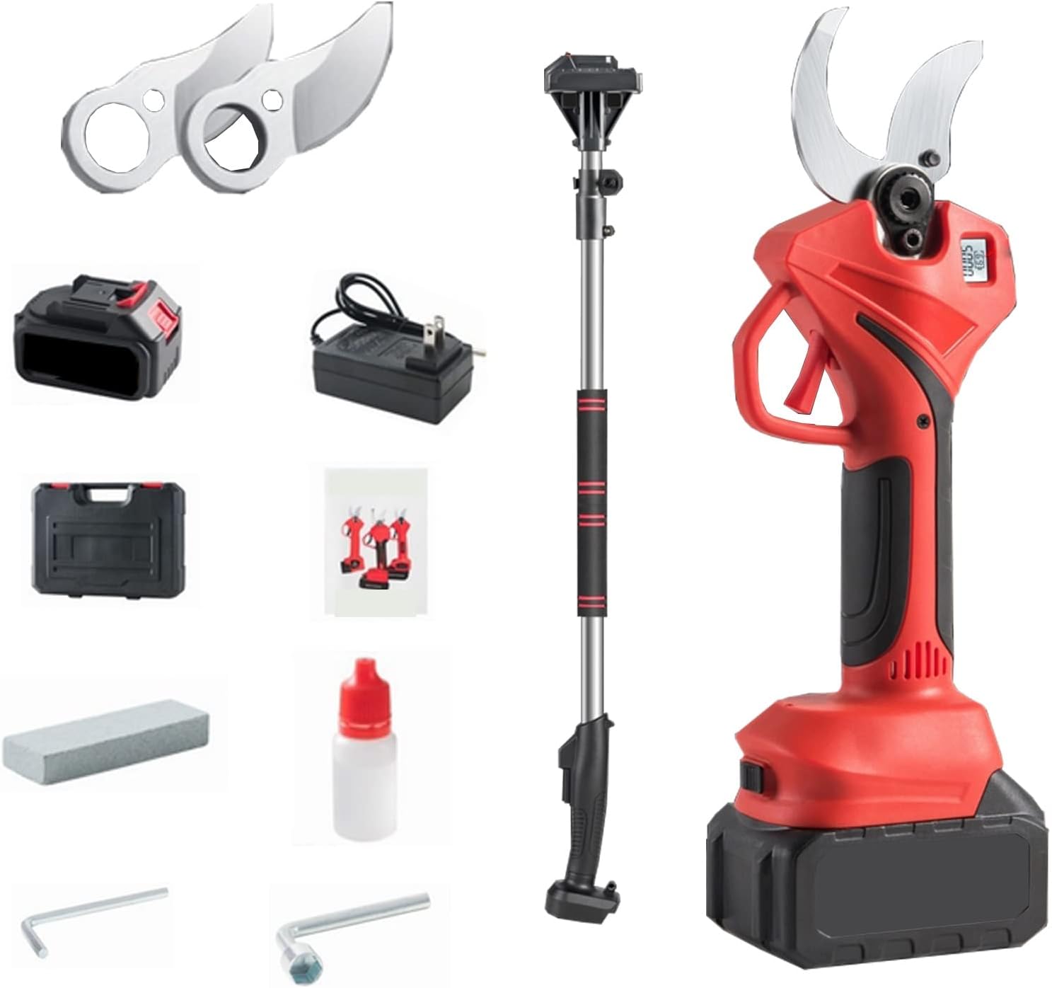 Electric Pruning Shears, Cordless Pruner with 1-2Pcs 21V Backup Rechargeable Lithium Battery Powered Tree Branch Pruner for Gardening, 1.6 Inch Cutting Diameter