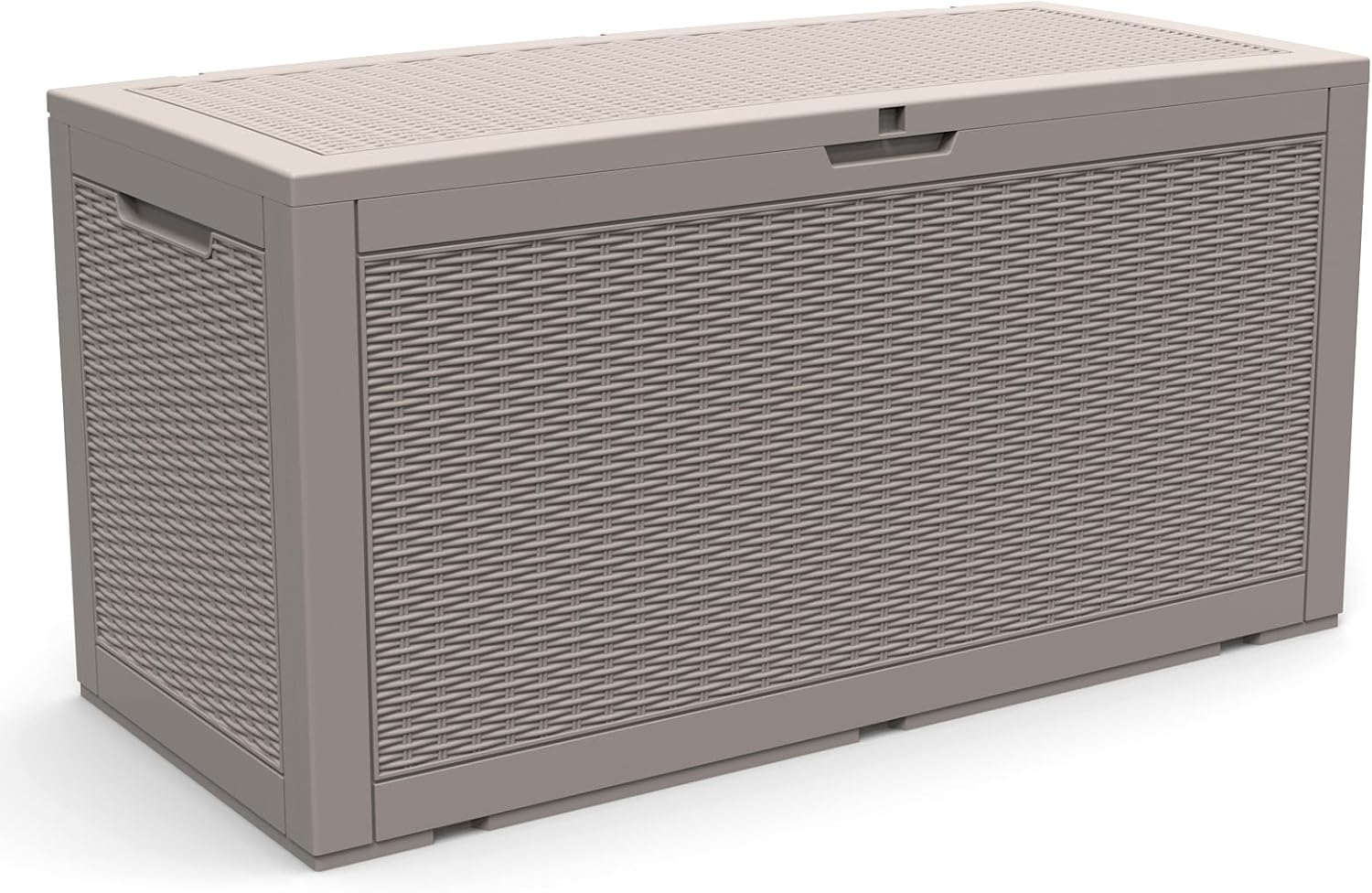 DIKEP 100 Gallon Polypropylene(PP) Deck Box Lockable Outdoor Storage Box for Patio Furniture Cushions, Garden Tools, Pool Supplies | Built-in Handles Waterproof Storage Container, Gray