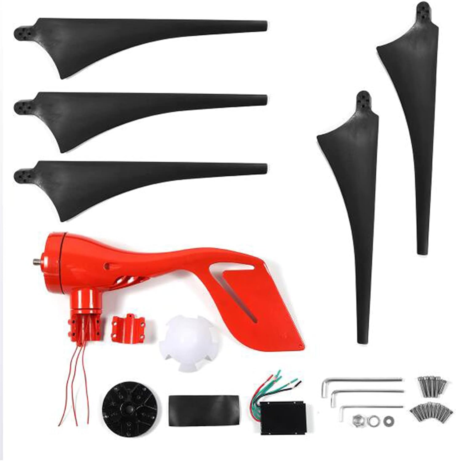 8000W Windmill Turbines Generator Kit, Small 6 Blade Wind Industrial Machinery Equipment for Marine Home Charging (Black, 220V)