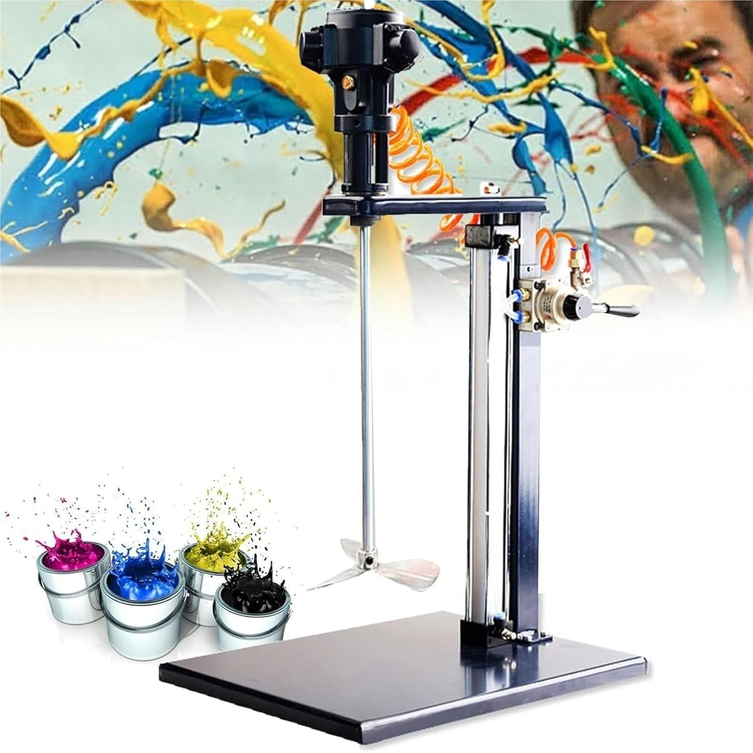 Pneumatic Bracket Mixer, 5 Gal/20LPneumatic Paint Mixer Machine, Desktop Vertical Air Agitator, for Mixing Paint