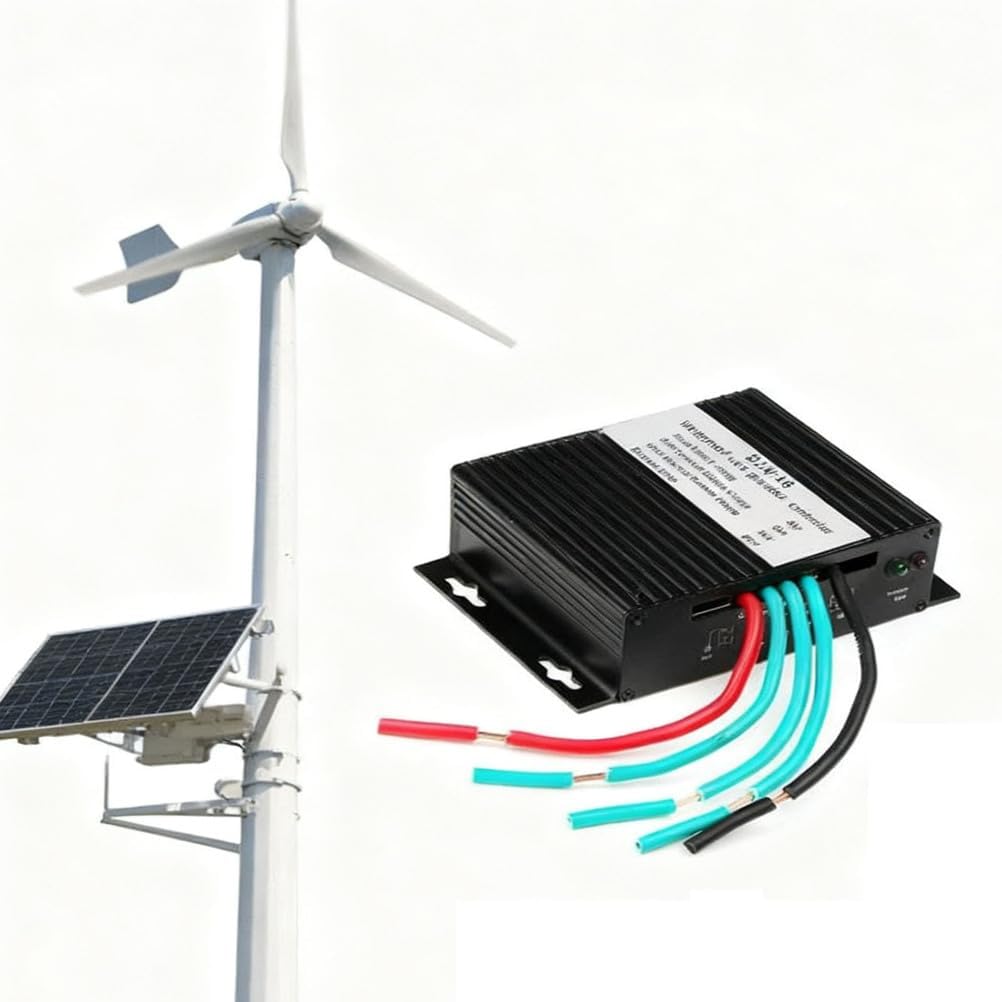 24V, 1200W MPPT Solar Wind Hybrid System Charge Controller, Wind Charge Controller Ip67water Proof for AC DC Wind Turbine Generator,12V 24V 48V