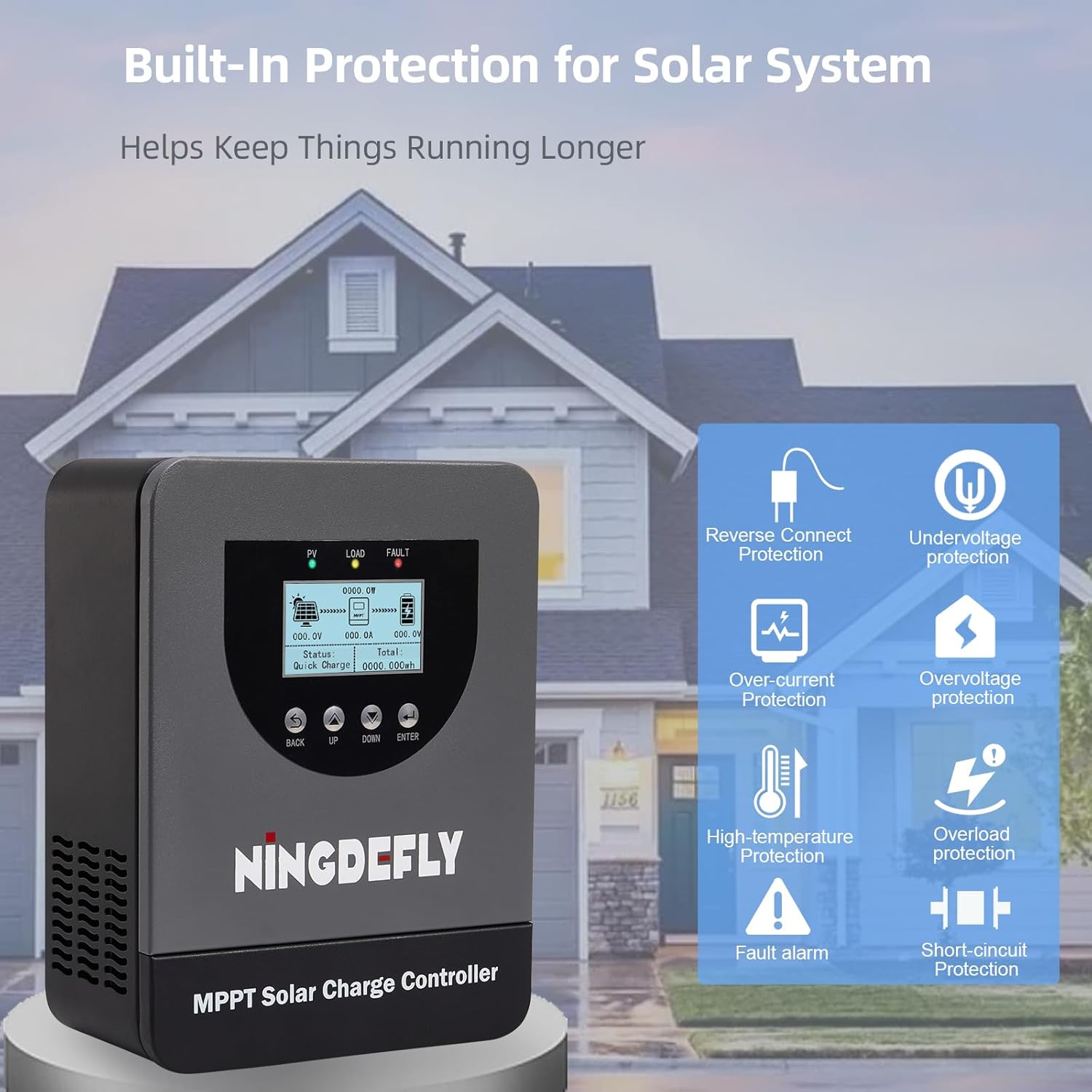 MPPT Solar Charge Controller 60A 96V Auto 12V 24V 36V 48V 60V 72V 84V 96V Solar Regulator for Solar Systems with LCD Display Suitable for FLD LiFePO4 SLD Gel Batteries