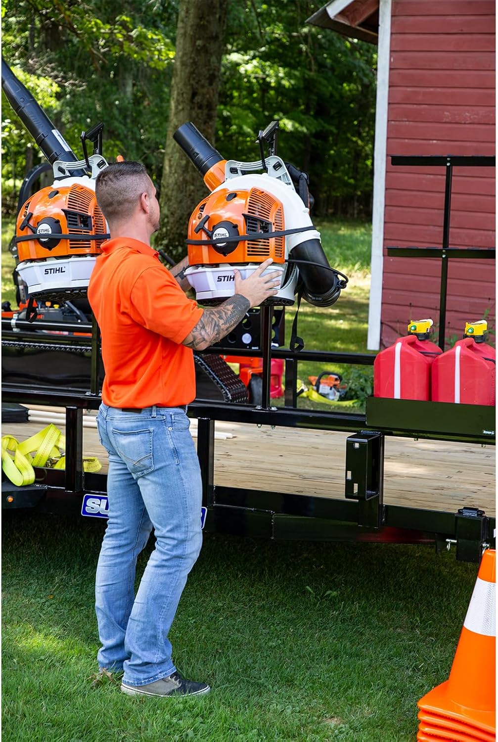 Buyers Products LT20 Backpack Blowers Rack for Open and Enclosed Landscape Trailers, Made in the USA, Holds Landscaping Blowers, Landscape Trailer Accessories