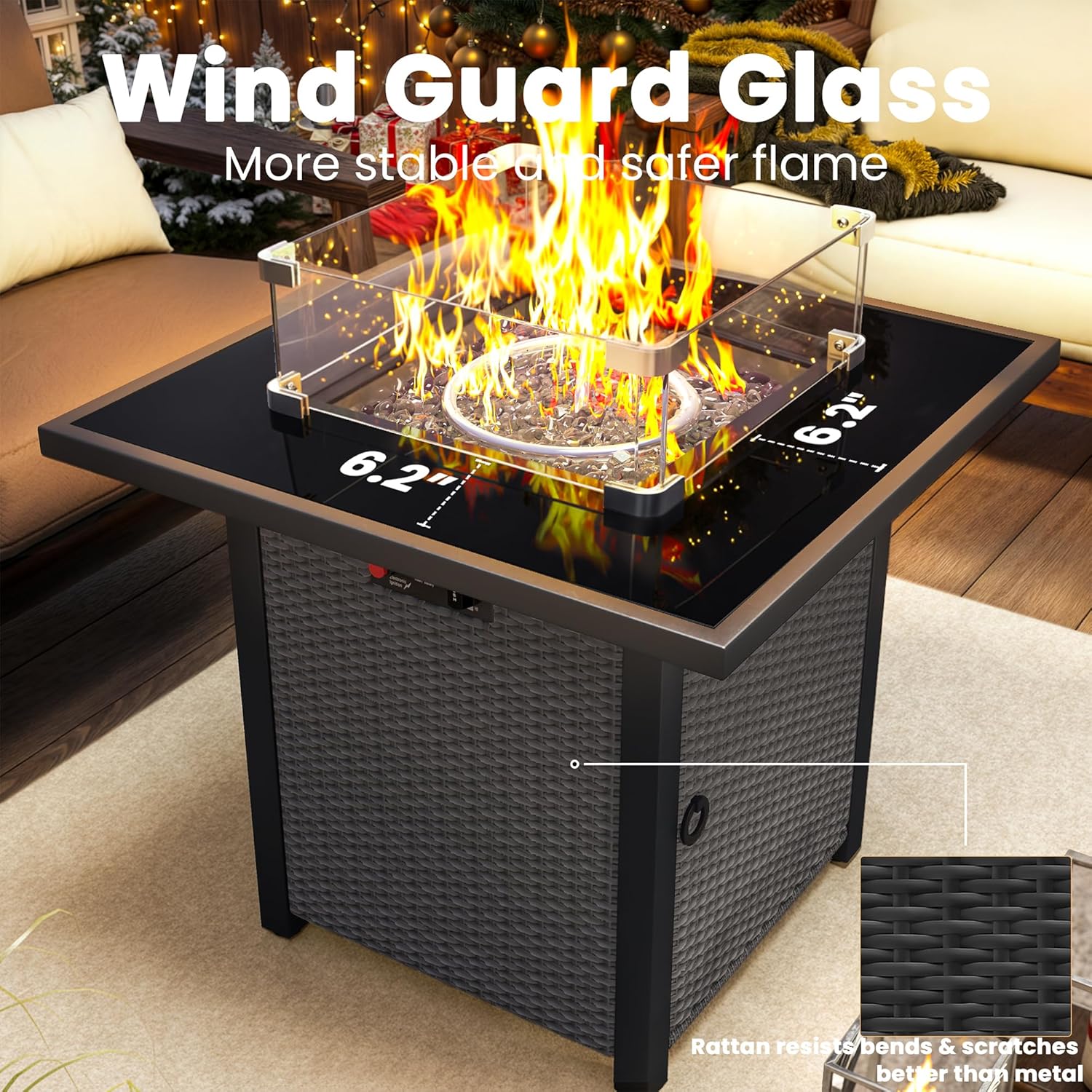 Propane Fire Pit Table, Outdoor Fire Pit Table, 28