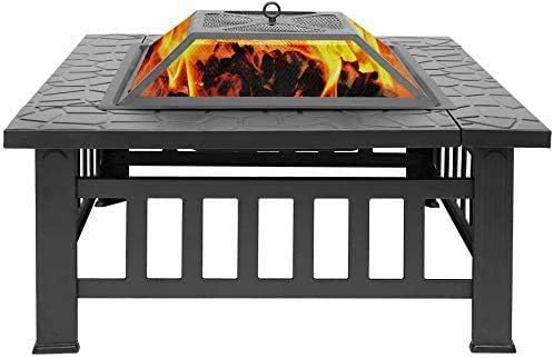 Fire Pit with Grill Shelf Large 3 in 1 Fire Pi, Backyard Patio Garden Stove,Outdoor Fire Pit Table,Fire Pit Set,Wood Burning Pit for Heating,