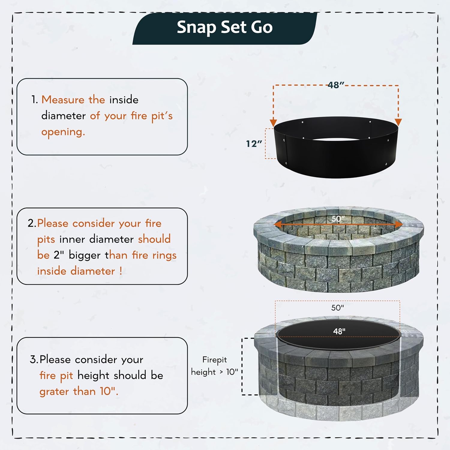 FEBTECH Portable Fire Pit Insert - 48