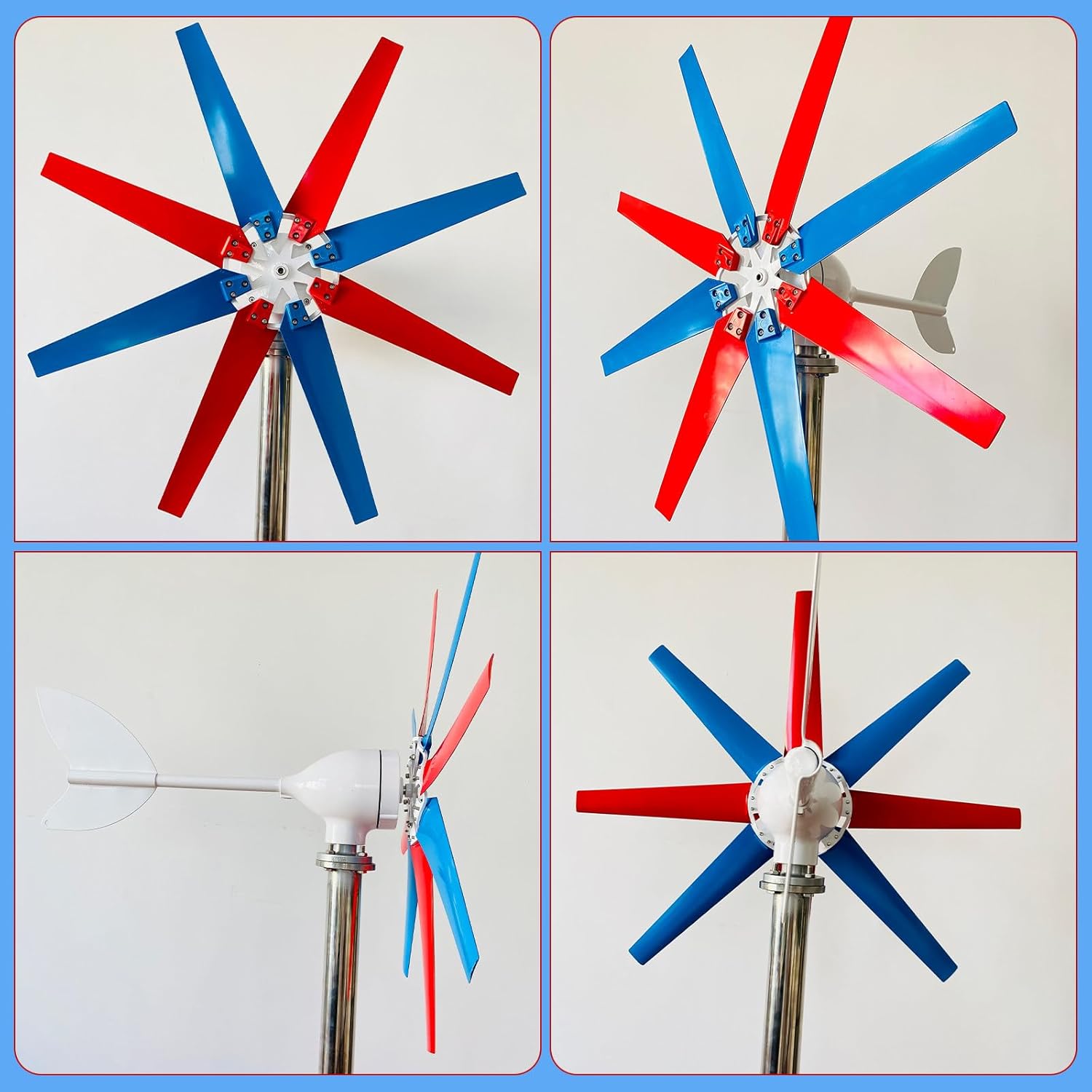 Windmill Generator Kit & Wind Energy System, 200/300/400W 12/24/48V, Automatically Adjusts Windward, Durable Blades for Street Lamps, Monitoring, Small Farms, Cabins 400W