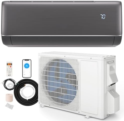 SIMOE 12,000 BTU Mini Split AC/Heating System, Works with Alexa and Wifi, Ductless Air Conditioner Cool Up to 750 Sq.Ft, 22 SEER2, Inverter Wall AC Unit with Pre-Charged Heat Pump & Installation Kits