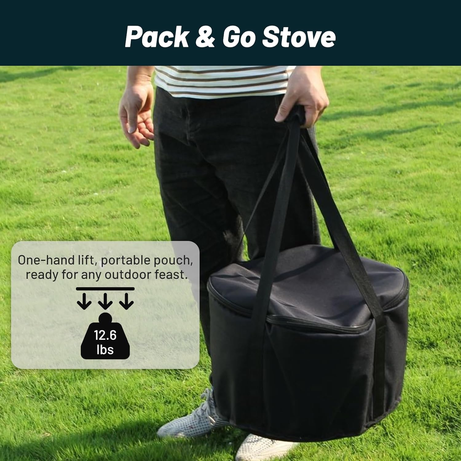 20 inch Smokeless Fire Pit, Outdoor Wood Burning Portable Stainless Steel Fire Pit with Carry Bag for Backyard Patio Garden Picnic Camping Bonfire