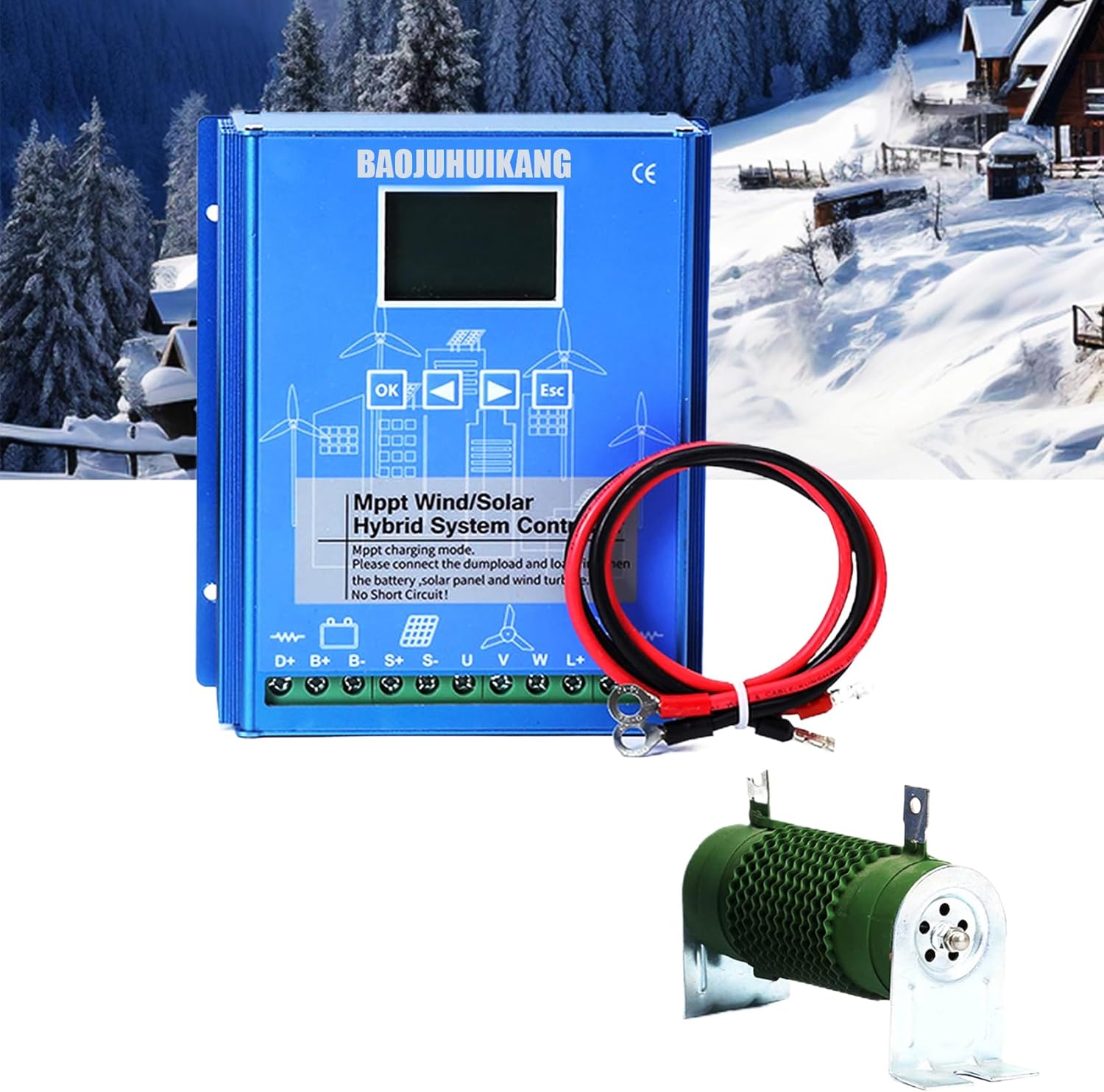 48V,12V/24V/48V LCD Display Multifunctional Wind Solar Controller 10000W Wind Solar Hybrid Controller with Dump Load, for Home Use Windmill Generator