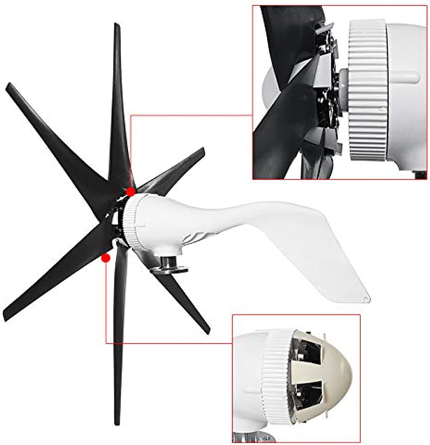 10000W Horizontal Wind Turbine Generator Kits, 12V -48V Off Grid System Hybrid Charge Controller,Turbines Wind Turbine Energy Generators
