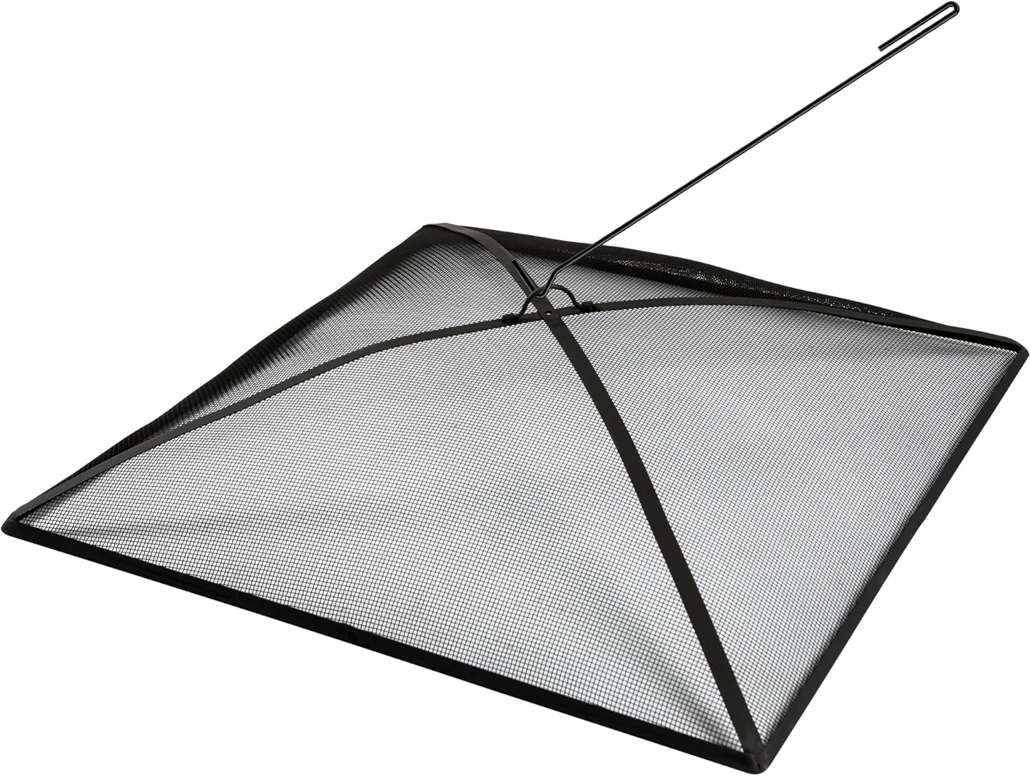 WeCooper 36Inch Heavy Duty Fire Pit Spark Screen Cover, Steel Mesh Square FirePit Screen, Fire Pit Ember Guard with Poker