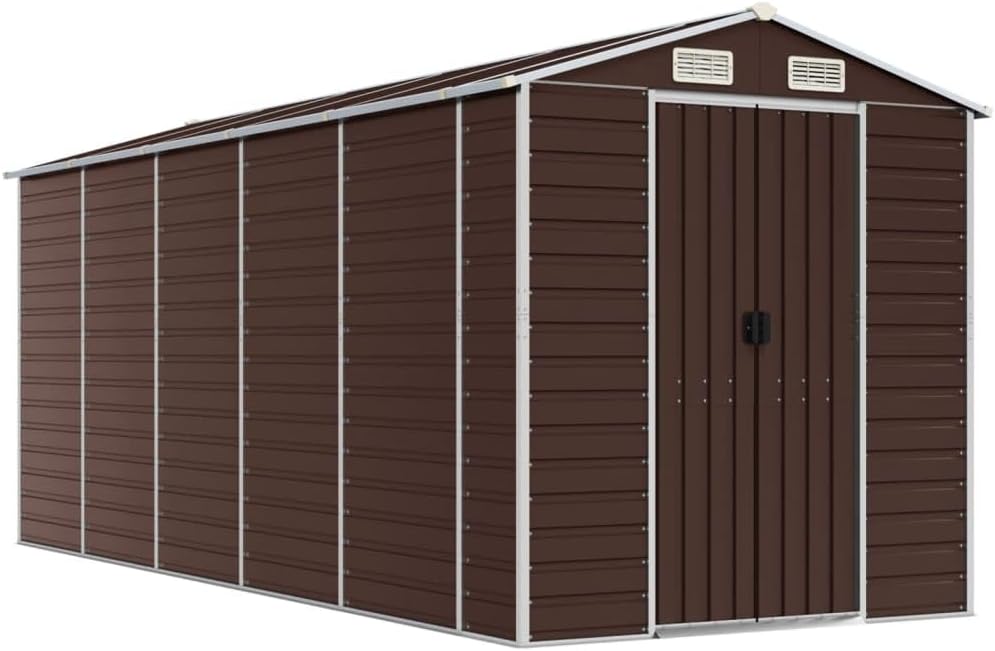 vidaxl Garden shed - Brown Outdoor Galvanized Steel Storage - 75