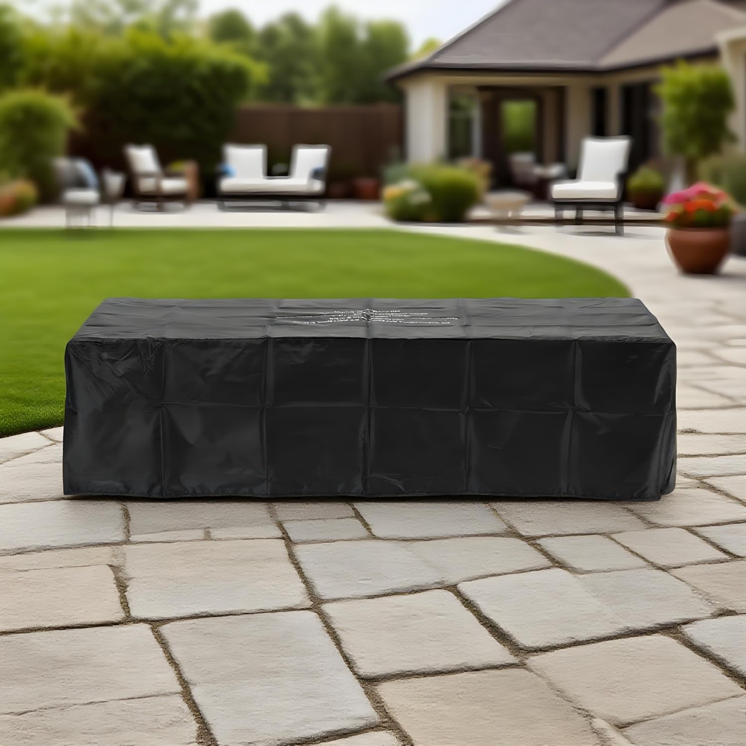 Tabletop Propane Fire Pit - 55x23in, 50,000 BTU Outdoor Fire Table with 3 Height Options