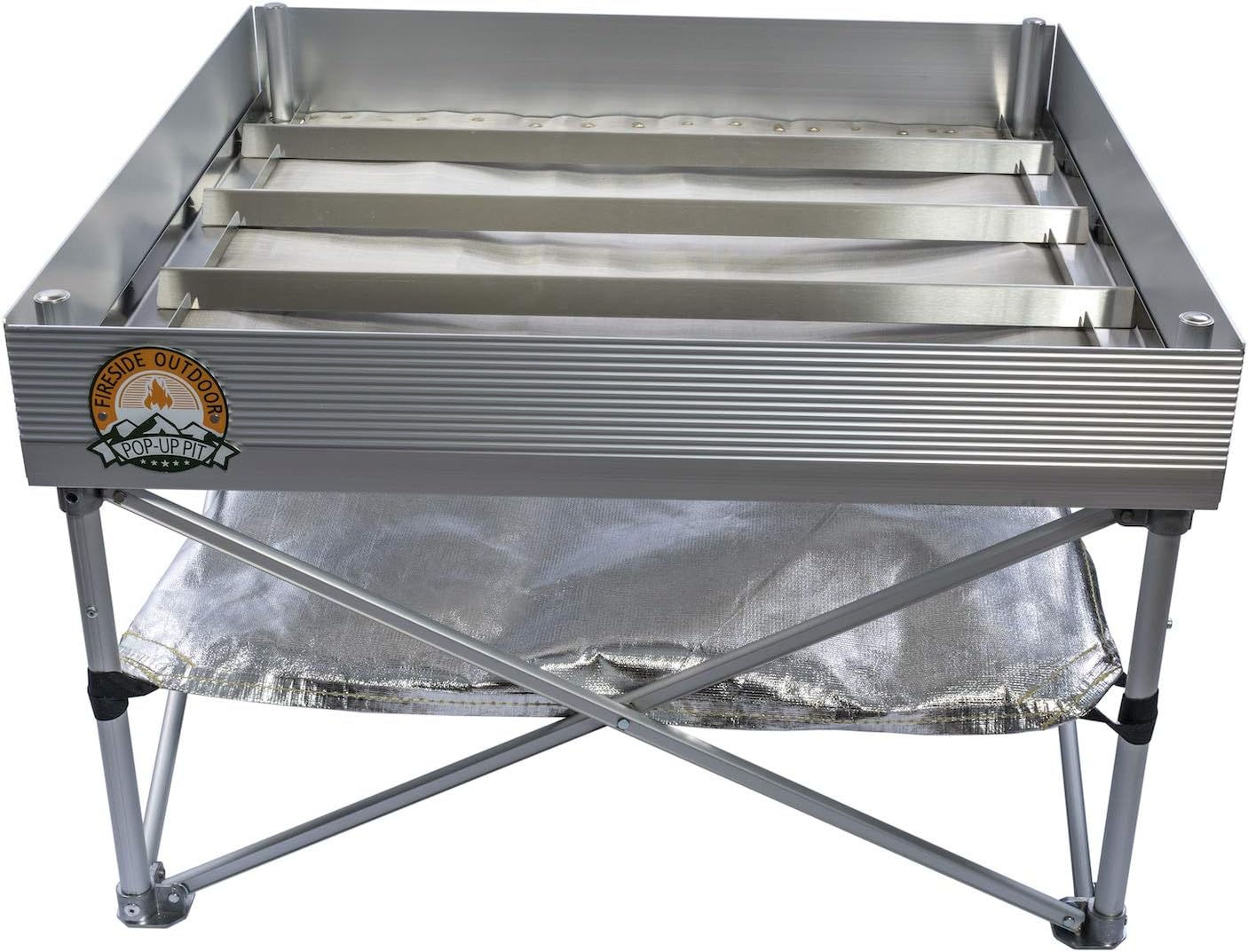 Fireside Outdoor Dutch Oven Fire Table Bundle(Pop Up Fire Pit + Frontier Grates) 13lbs Weight -Dutch Oven Pot with Lid for Wood Burning Fire Pits, Firepits for Outside, Portable Fire Pit for Camping