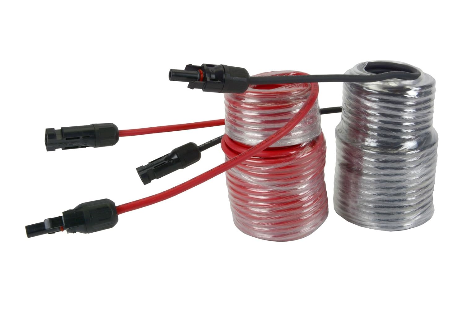 TEMCo Solar Panel Extension Cable 10 AWG 50 Ft Red + 50 Ft Black w/Staubli MC4 Connectors