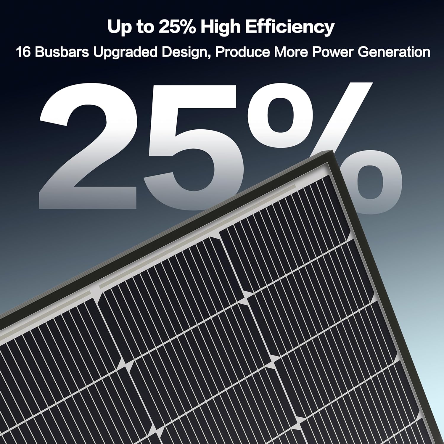 Bifacial 200 Watt Solar Panel, N-Type 16BB 200W Solar Panels Monocrystalline 25% High Efficiency Solar Module for Boat, Home, RV Battery and Off-Grid Applications