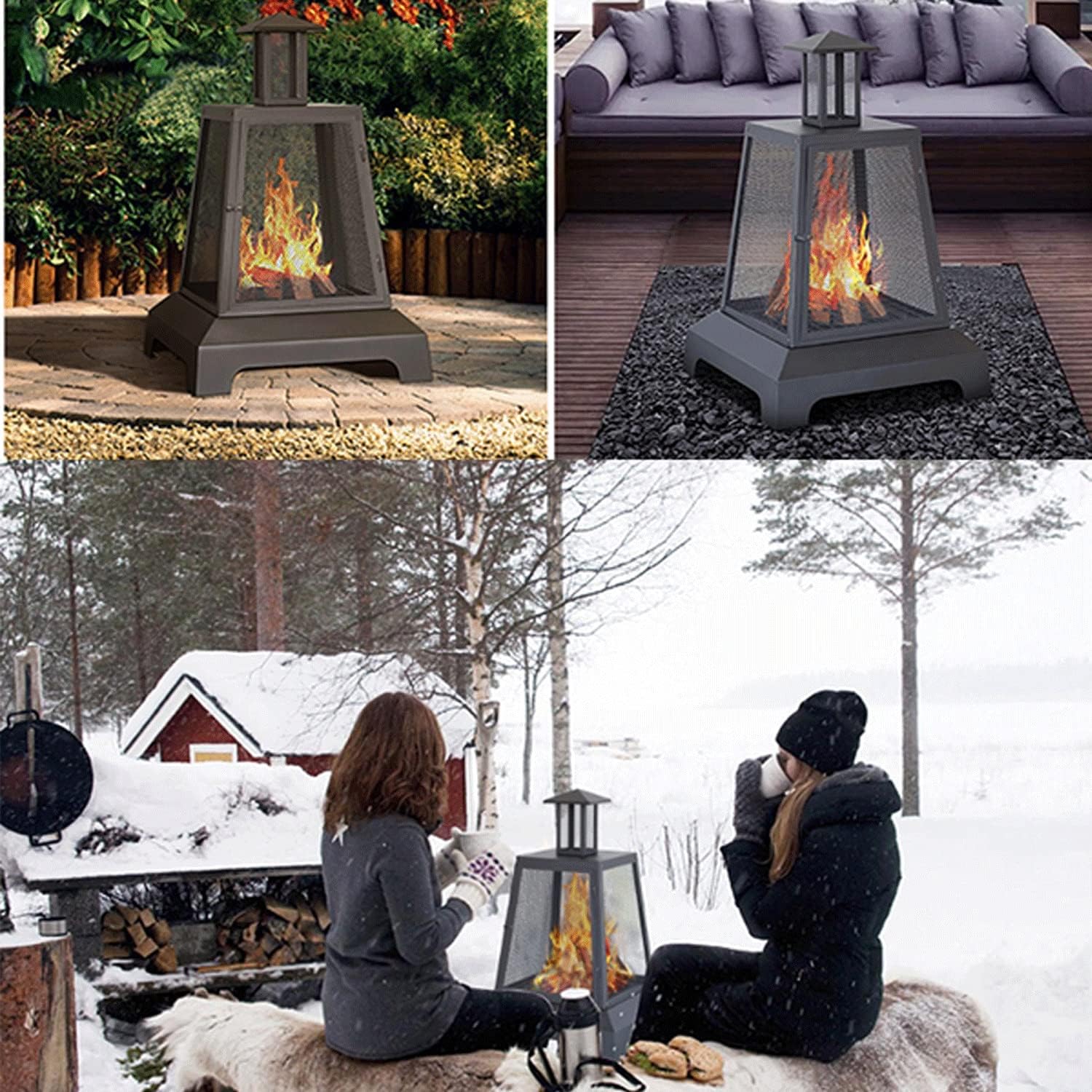 Wood Stove,Firepit,Outdoor Wood Burning Firepit,Bonfire Fire Pit,28in W×42in H,Smokeless Fire Pit,for Wood Burning and Low Smoke Great Camping Stove