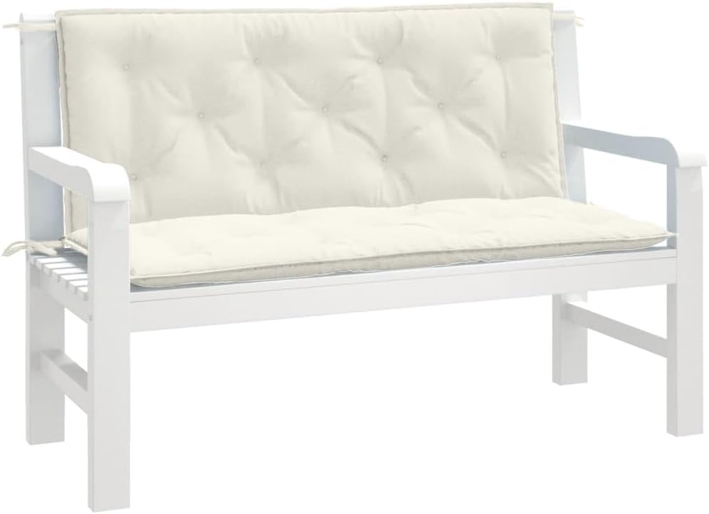Garden Bench Cushions 2 pcs Melange Cream 47.2