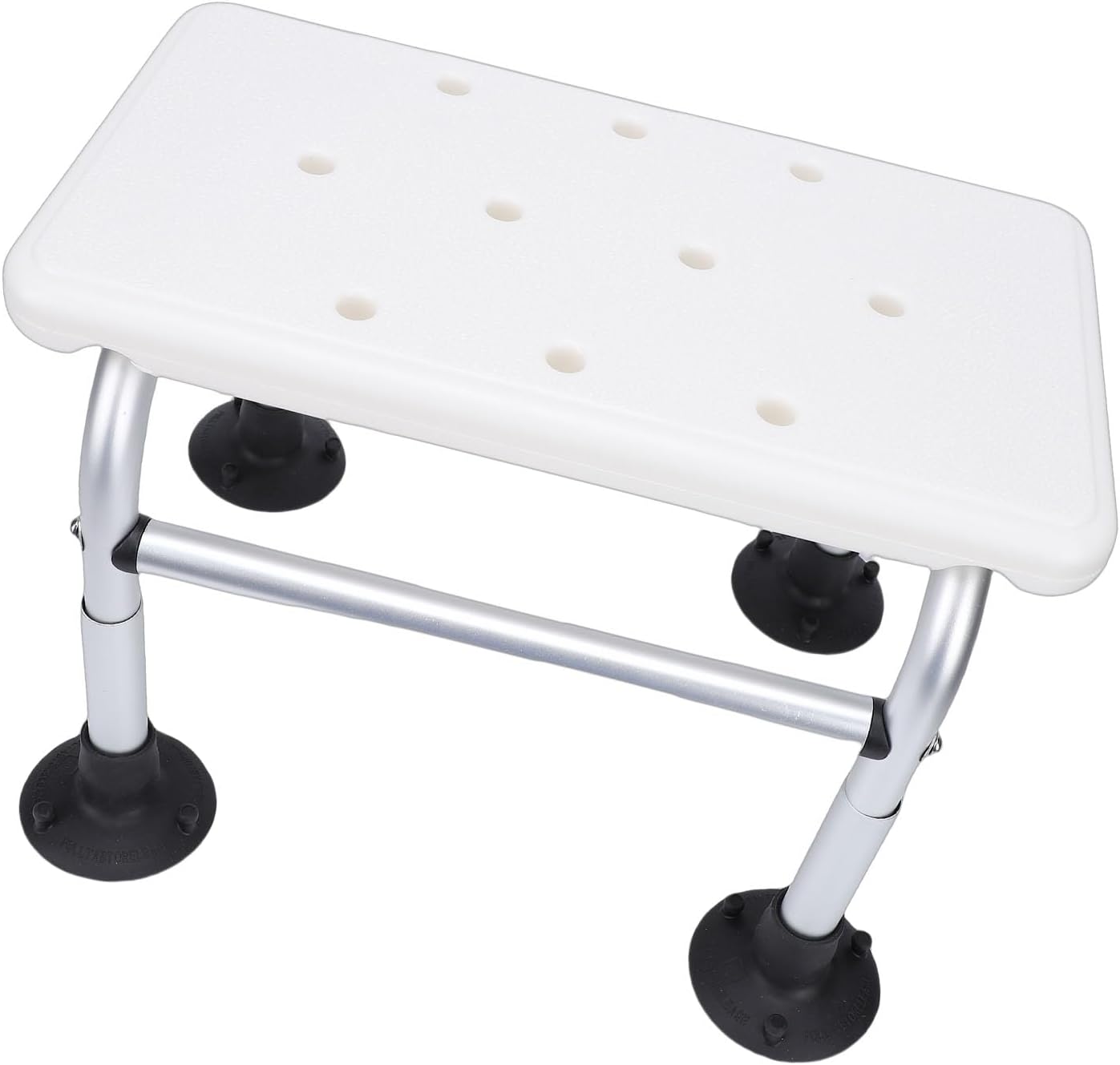 Pssopp Other Bathroom Accessories Height Design Aluminum Anti Slip Shower Bench Bathtub Stool with Drainage Holes for Elderly and Disabled Shower Chair, Adjustable Chair for