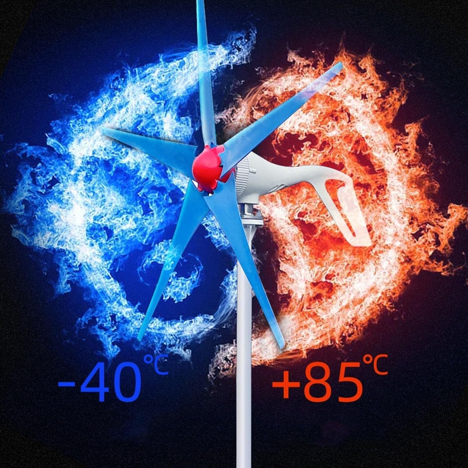 CHRISK 3000W Wind Turbine Generator Set Wind Turbine + Wind and Solar Hybrid Controller + 2000W Inverter + 100W *2 Solar Panel Windmill Generator