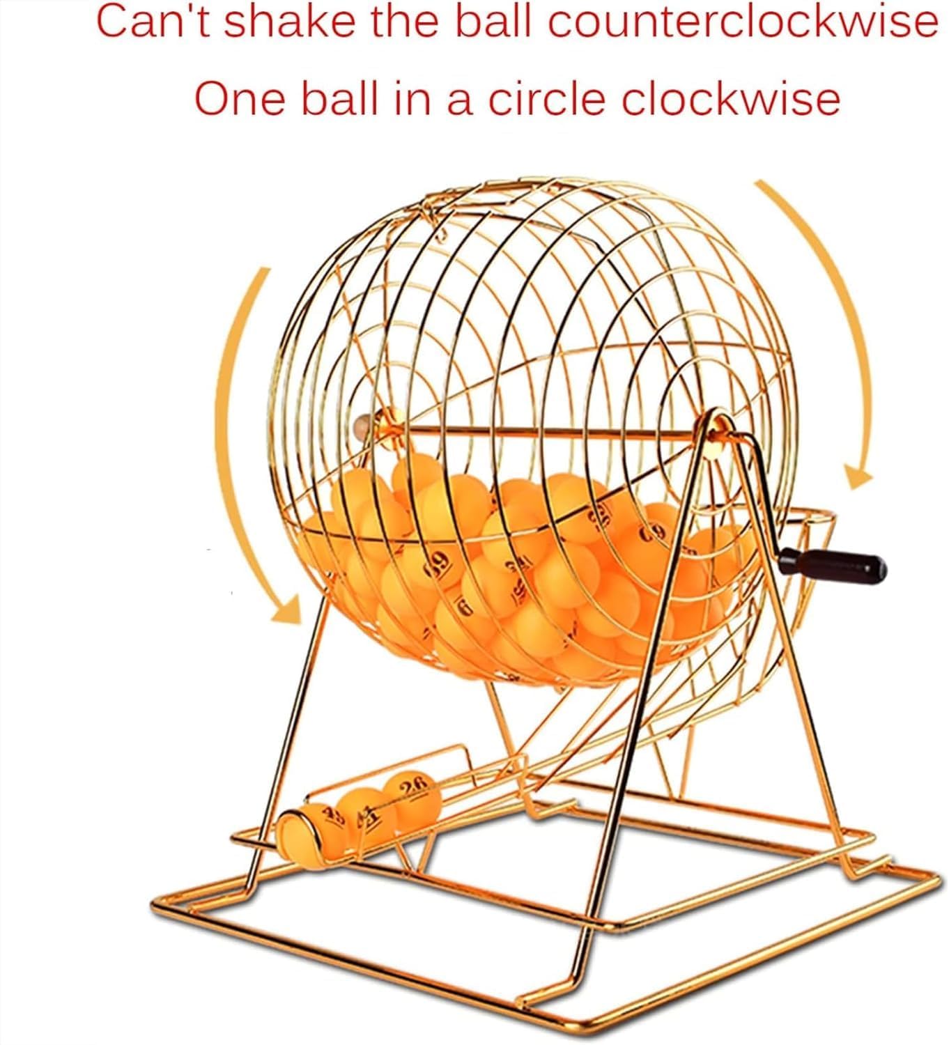 Hand Shake Ball Number Selector Ball Manual Metal Bingo Cage Lottery Machine for Entertainment Venues, Shopping Malls and Supermarkets