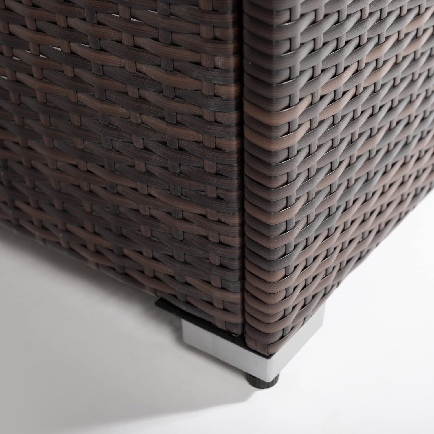 44-inch Rectangular Propane Fire Pit Table, 50000 BTU Outdoor Patio Heater with Gray Marble Top & Wicker Base, CSA Certified 2-in-1 Dining Table for Deck Garden