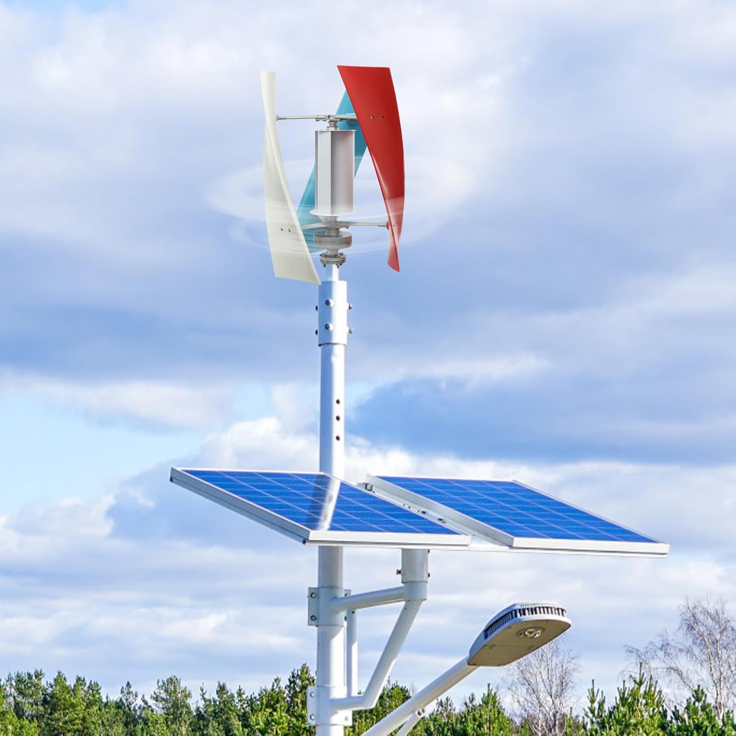 100W Vertical Wind Generator, 12V Output Wind Turbine with Controller, Aerodynamic Design, 3 Blades, Auto Windward Adjustment, Ideal for Boats, Gazebos and Mobile Homes (12V)