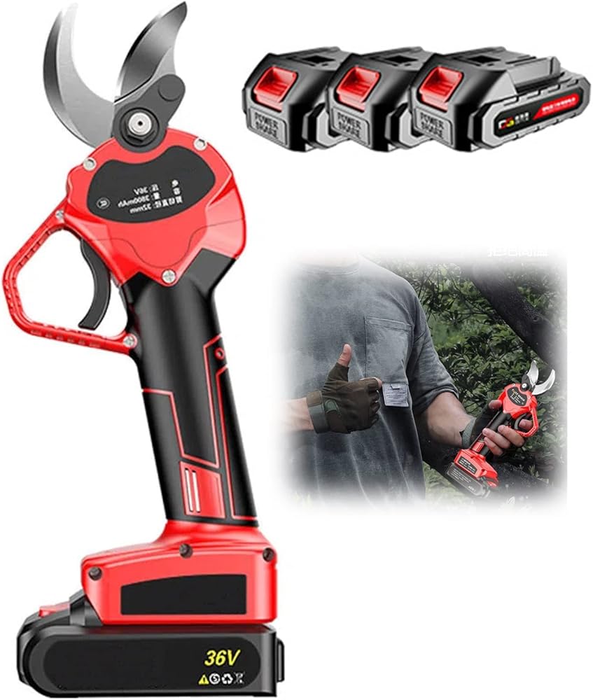Cordless Electric Pruning Shears with 1.6 Inch Cutting Diameter Power Pruner Rechargeable, Electric pruners for Tree Branch Flowering Bushes