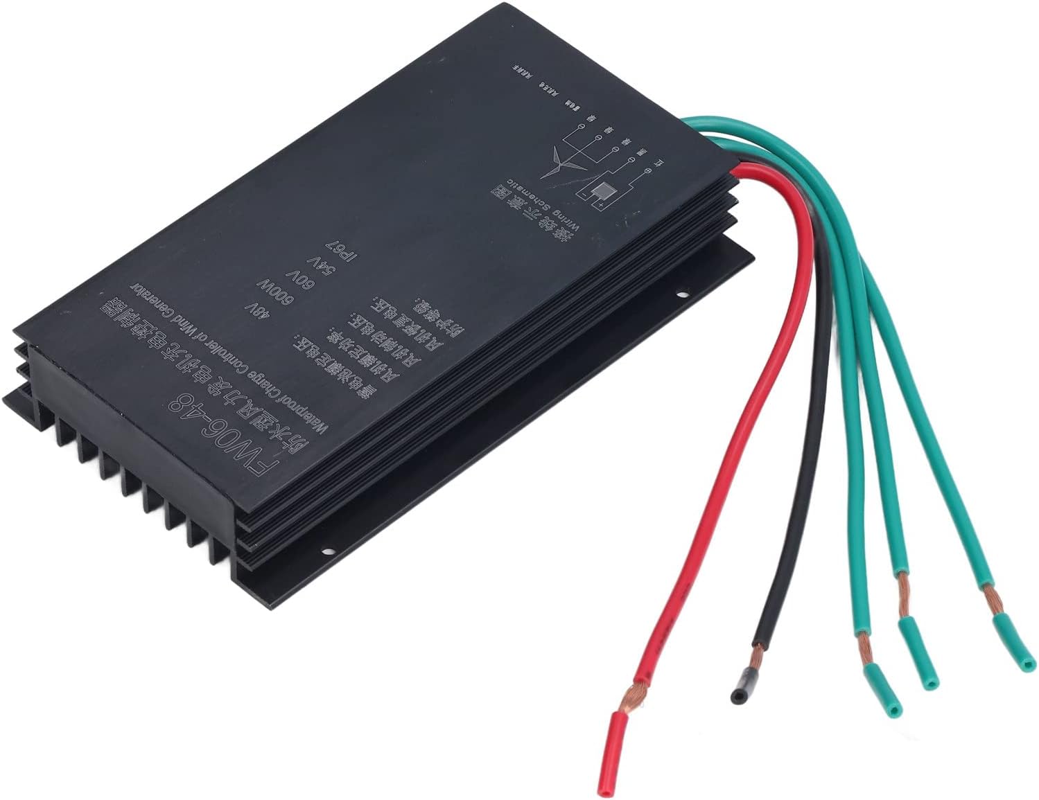 48V 600W Wind Charge Controller, Aluminum Design, Automatic Charging - Integrated Module, IP67 Protection, Wind Turbine Generator Kit Use