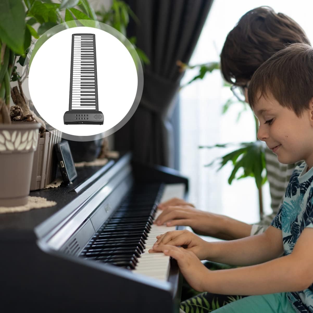 Key Roll-up Piano Boys and Girls Keyboard Piano for Beginners Portable Electronic
