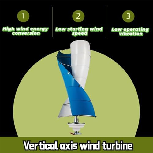 3000W Vertical Axis Wind Turbine Generator Kit for Home - 12V, 24V, 48V, 96V, 120V with Controller & Inverter - Free Energy Three Phase Windmill System