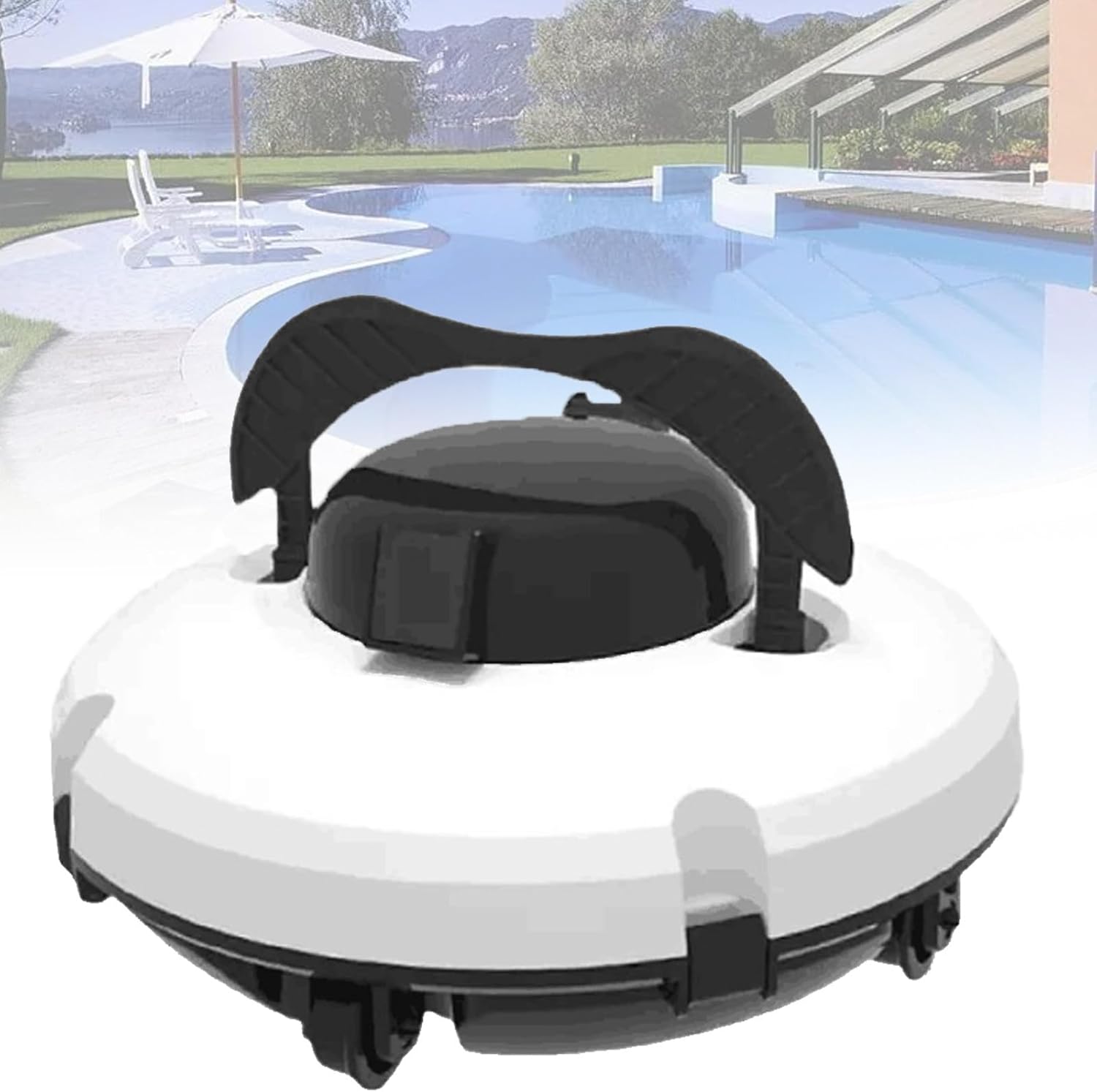 Robotic Pool Cleaner, Vacuum for Above Ground Pool, 120 Mins Runtime, Rechargable Wireless Automatic Pool Vacuum 5200mAh Li-ion, 100m²