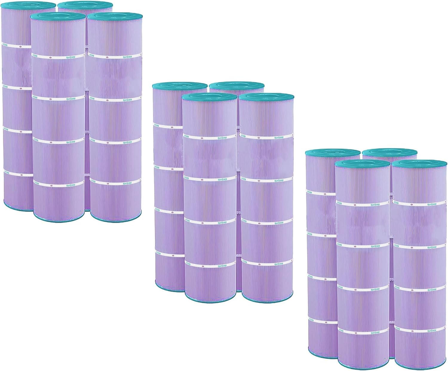 Hurricane Filters 12 Pack HF7459-04P Platinum Purple Pool Filter Cartridge - Replacement for PJAN85, Unicel C-7459, Filbur FC-0800, Jandy Industries CCL-340,CV 340