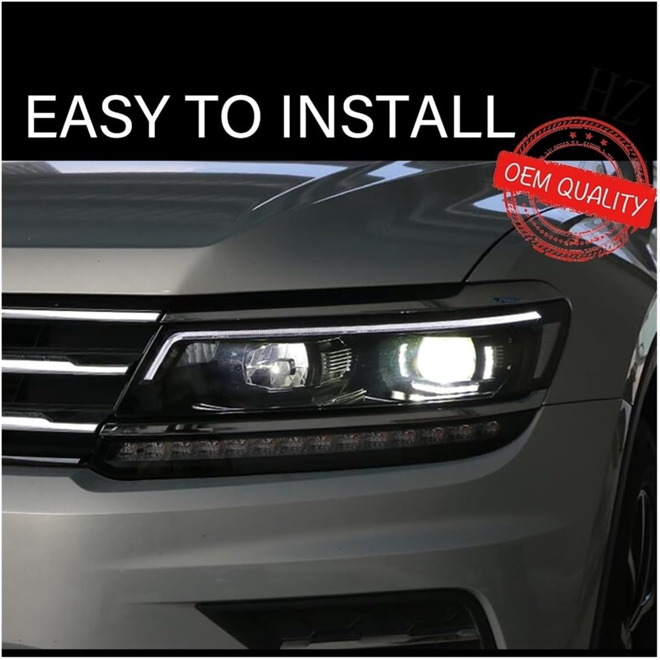 Compatible For VW Tiguan L Headlight 2017-2022 Car Automotive Goods LED DRL Hella 5 Xenon Lens H7 Compatible For VW Tiguan Car Accessories(RHD)