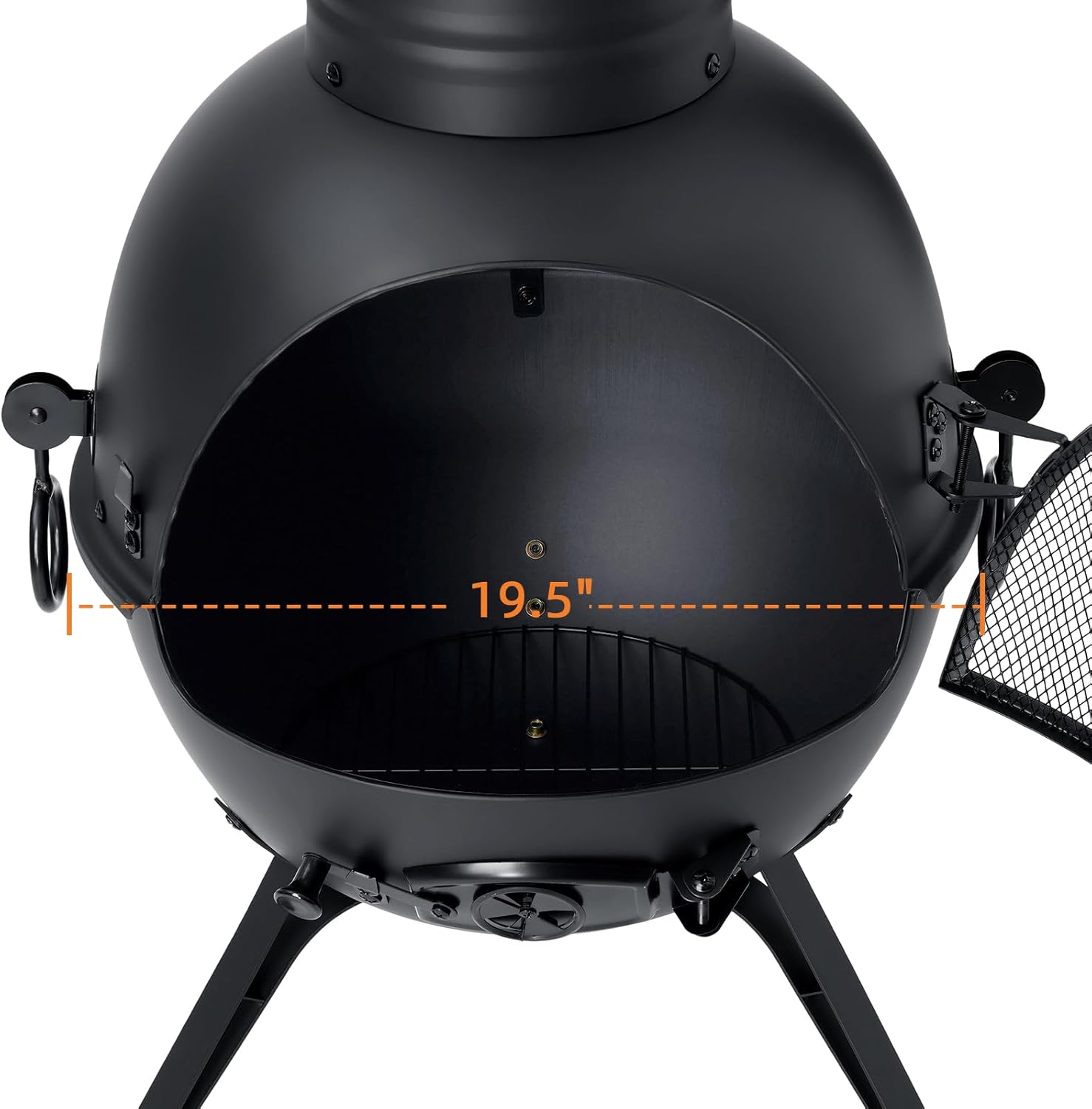 SINGLYFIRE Chiminea Fireplace Outdoor Prairie Fire Deck or Patio Backyard Wooden Fire Pit with Chiminea Cover Rust-Free Iron Black