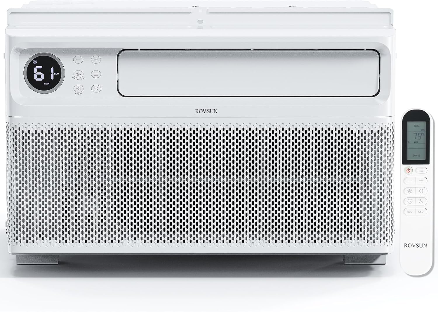 ROVSUN 8000 BTU Window Air Conditioner with Inverter Compressor, AC Unit for Window with Remote Control, Timer Function & Pre-Installed Side Panels for Easy Operation & Installation, 115V/60Hz