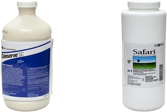 Conserve SC Insecticide with Spinosad Biologically Derived 654157-32oz & Valent Safari 20SG 20 SG Insecticide witth 20% Dinotefuran 12 oz. Bottle