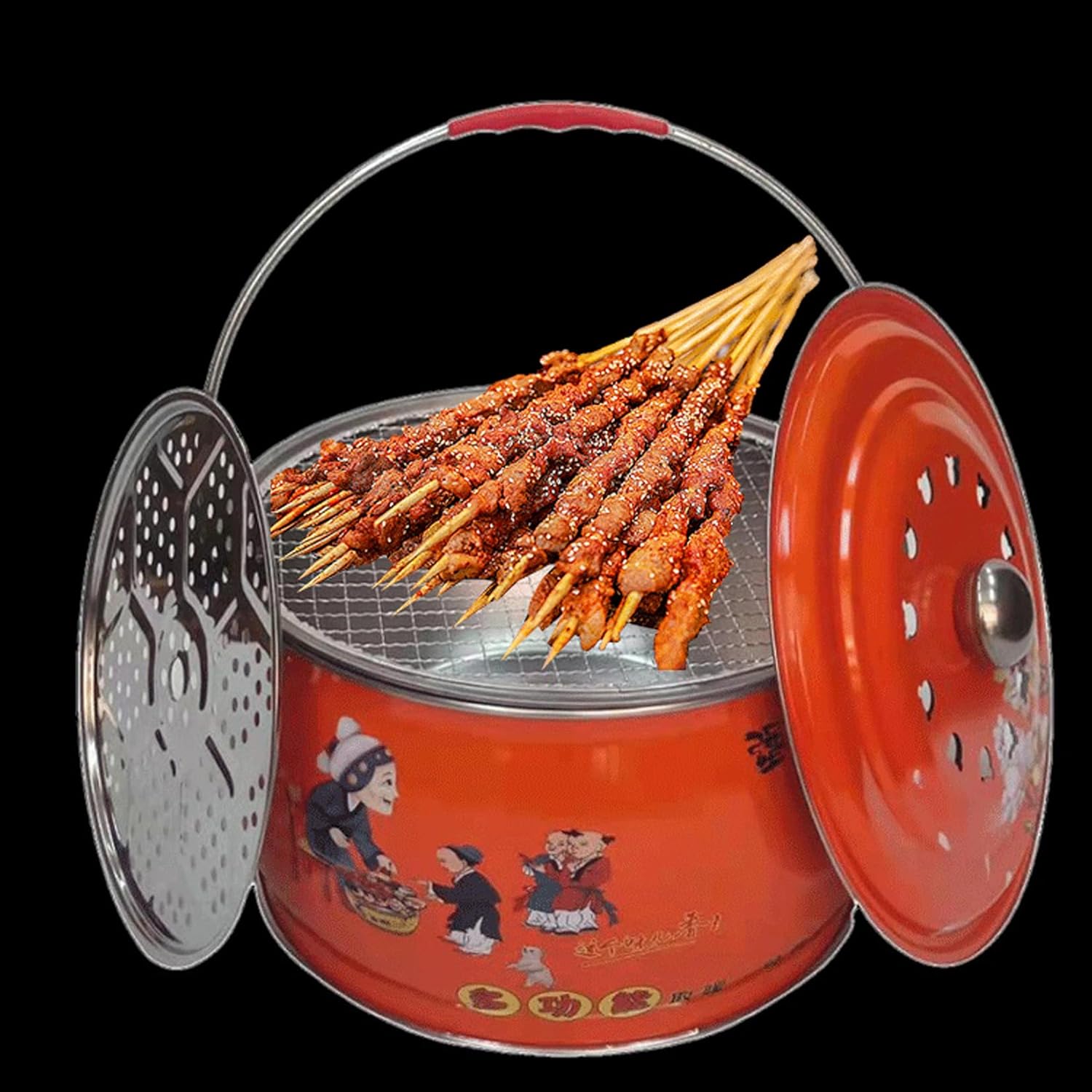 Portable Fire Pit for Camping, Campfire, Warmth - 30.5 x 18cm (B)