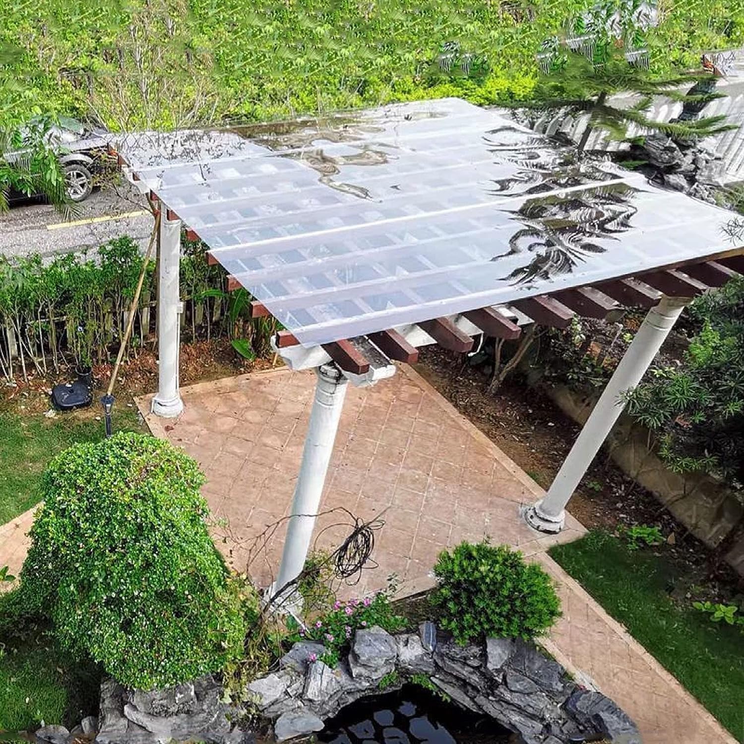 Polycarbonate Roofing Sheet Full Clear Polycarbonate Panel Roofing Sheet, All-Weather Outdoor Greenhouse Covering, DIY Daylighting Panel for Greenhouse Canopy,Garden Awning Shelter(1.2x3m)