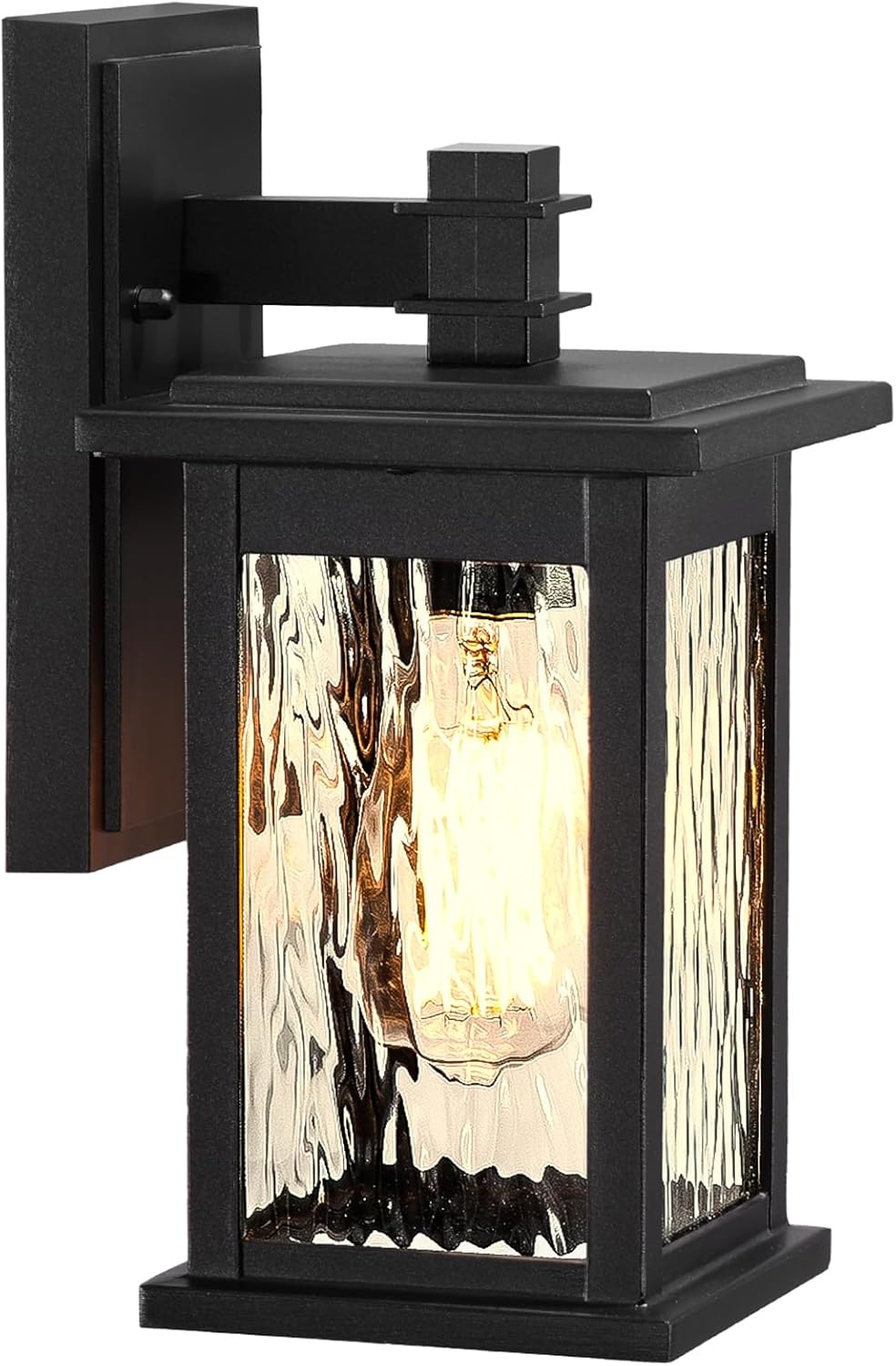 Outdoor Wall Lamps Black Outdoor Porch Lights Wall Mount Aluminum Waterproof Exterior Lighting Fixtures for House Garage Doorway 14.5 Inch Height E26 Socket