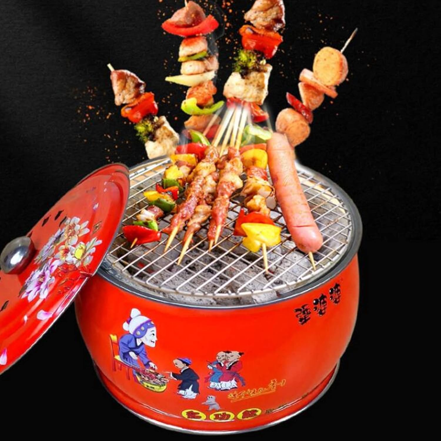 Portable Fire Pits & Bowls,Outdoor Wood Burning Grill Firepit Bowl,Patio Bonfire Fire Pits