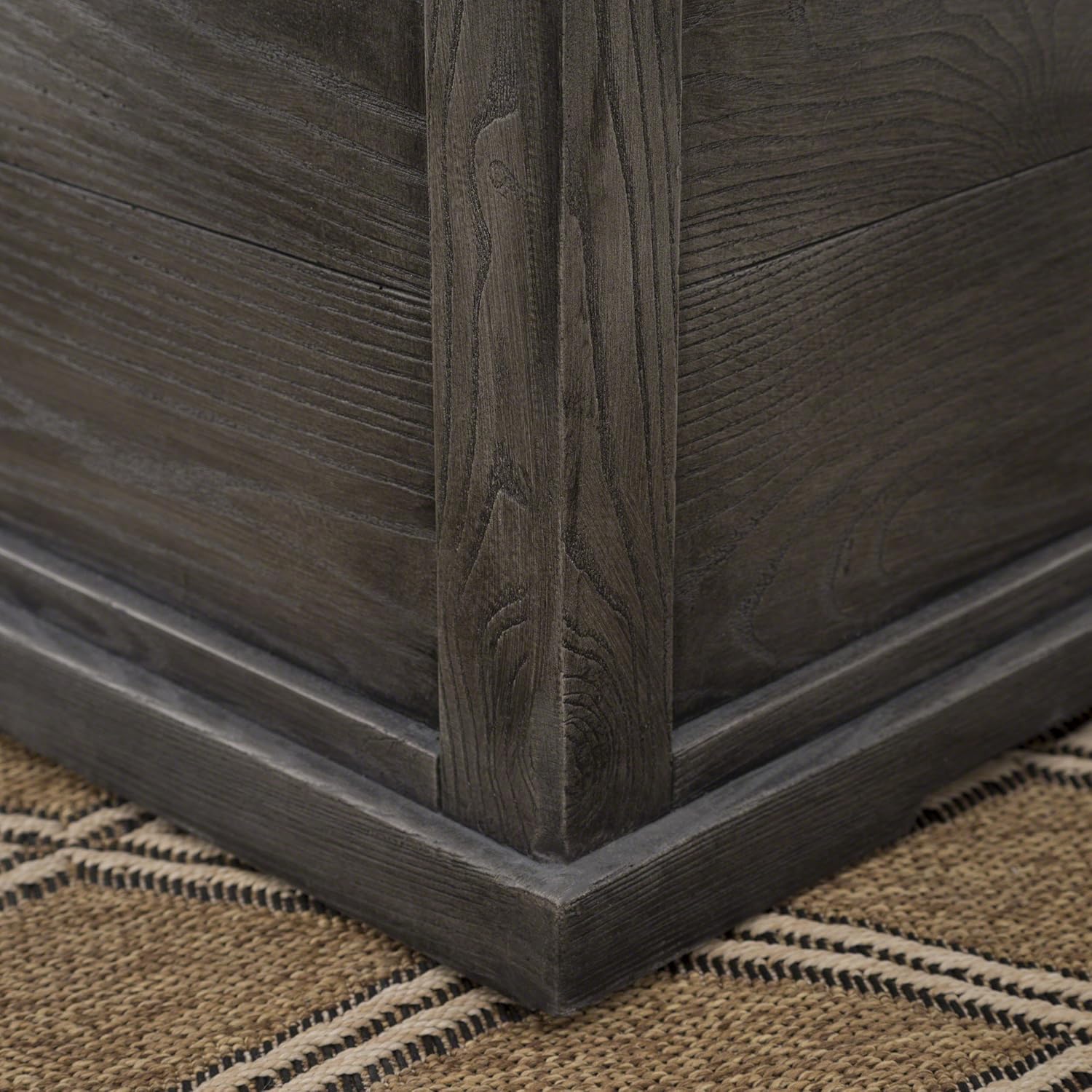 Christopher Knight Home Ellington Outdoor Square Gas Fire Pit, Grey With Wood Pattern