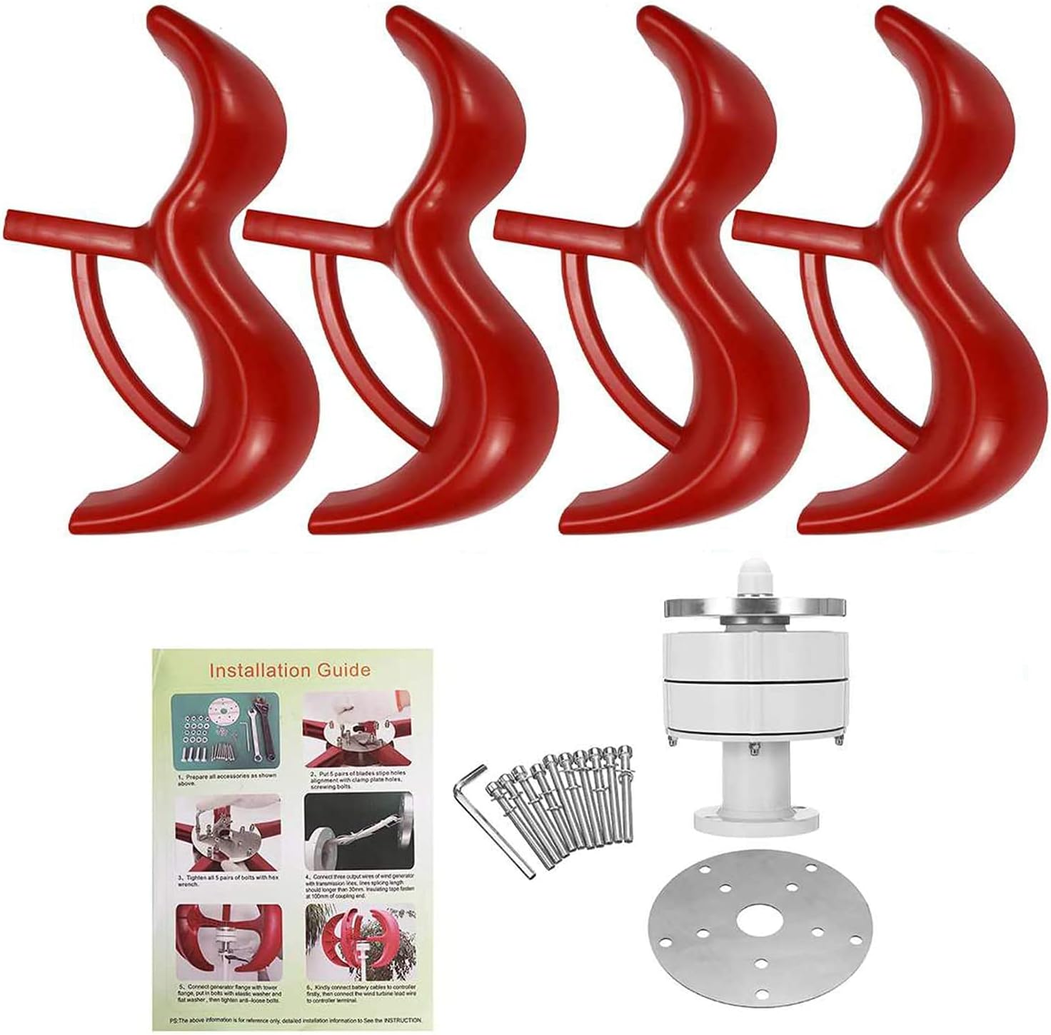 Vertical Axis Auto Windward Lantern Wind Generator Kit,Wind Generator 8000W 12V/24V Wind Turbine for Home