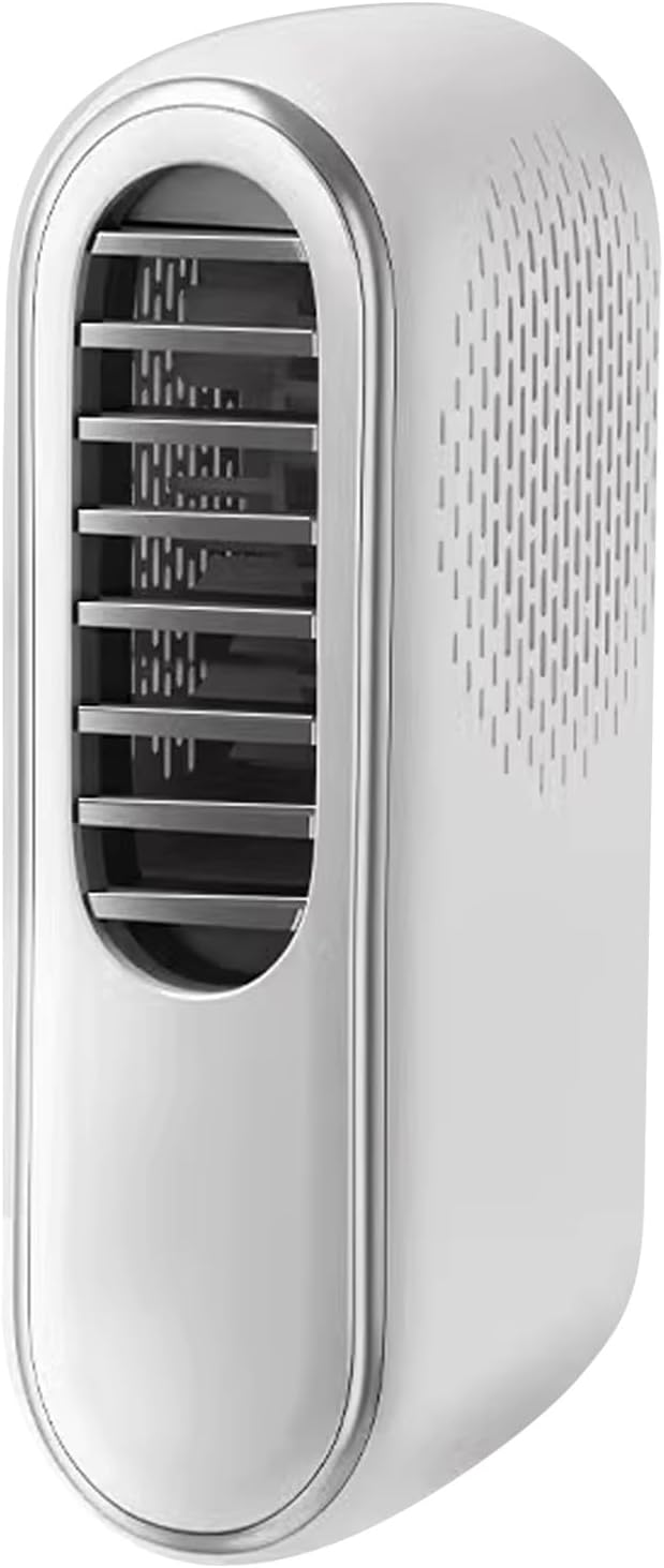Wireless air Conditioner Air Conditioner Equipped With ICE Semiconductor Cooling Ultra Light 170g Hands Free Personal fan Suitable for Neck and Desktop use(White)
