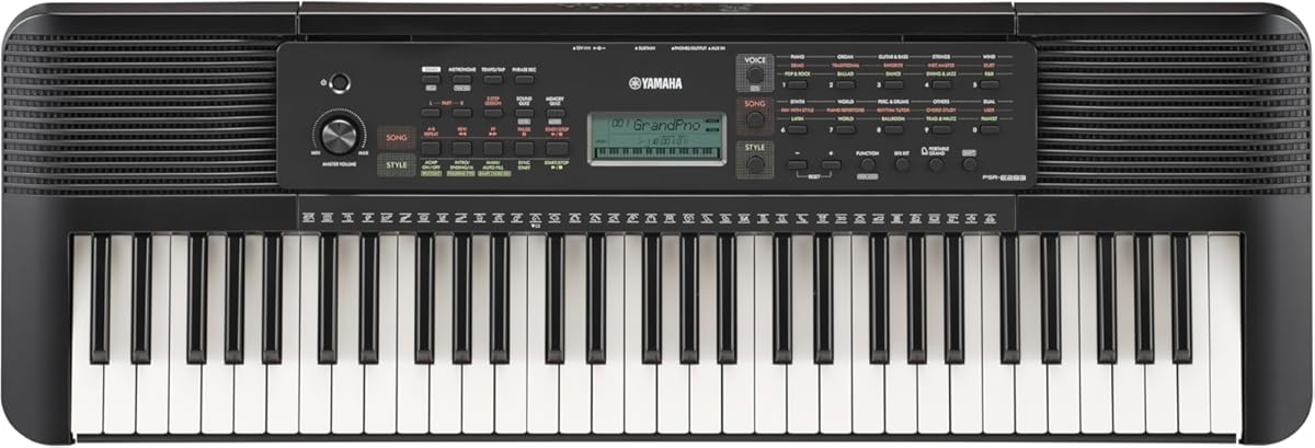 Yamaha 61-Key Portable Keyboard for Beginners with Learning Tools, Music Rest and Power Adapter PSRE283