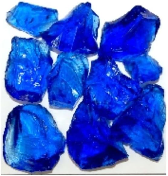 LBLUEZZM-50 Recycled Chunky Glass Blue - Medium - 0.5-1 in. - 50 lbs