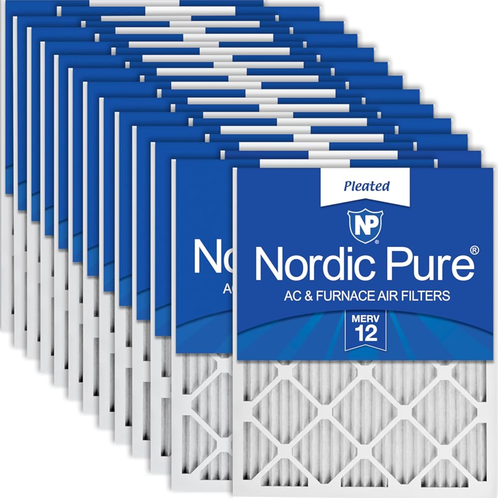 Nordic Pure 19.875x21.5x1 (Actual Size: 19 7/8 x 21 1/2 x 3/4) Carrier Replacement MERV 12 Air Filters 24 Pack
