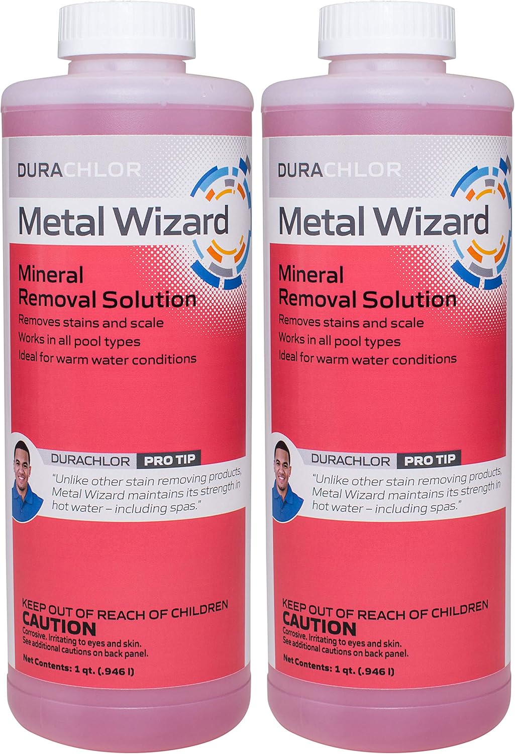 Metal Wizard (2 Pack) - Removes Metal Stains & Scale, Prevents Future Buildups - Liquid Pool Treatment